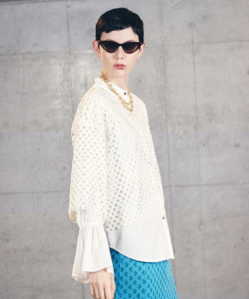 MAISON SPECIAL（メゾンスペシャル） 7分袖ニット FREE ホワイト