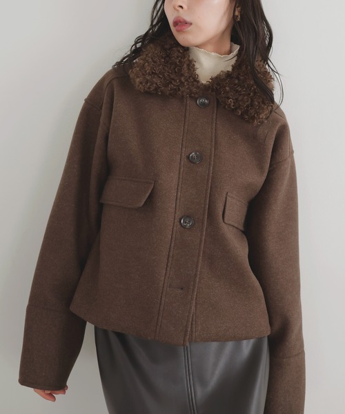 LIAN（リアン） ブルゾン アウター プードルファーカラーショート