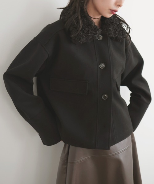 LIAN（リアン） ブルゾン アウター プードルファーカラーショート