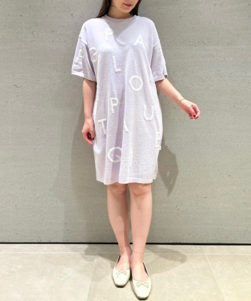 gelato pique（ジェラートピケ） 半袖ワンピース ONE SIZE パープル