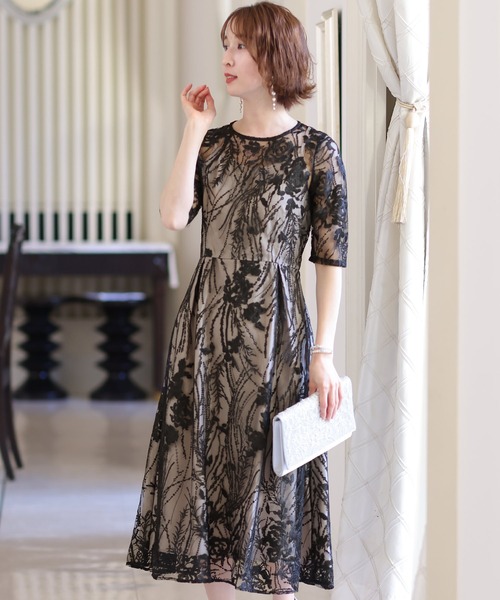 「PourVous」 「haremode」半袖ワンピース S グリーン レディース_画像2