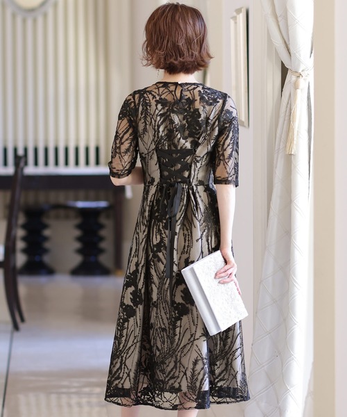 「PourVous」 「haremode」半袖ワンピース S グリーン レディース_画像4