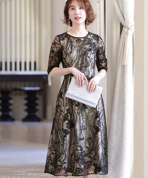 「PourVous」 「haremode」半袖ワンピース S グリーン レディース_画像5