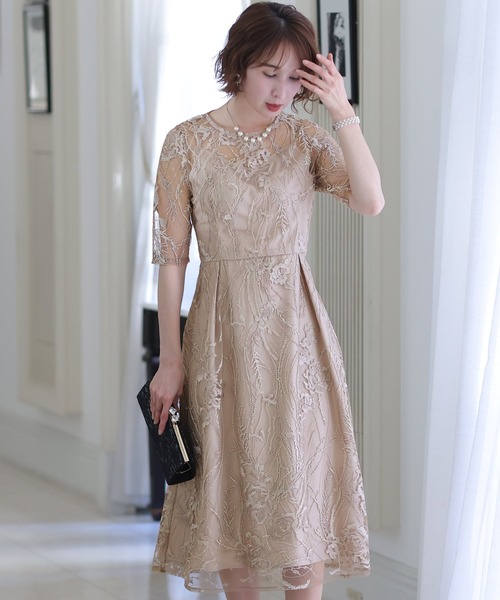 「PourVous」 「haremode」半袖ワンピース S グリーン レディース_画像8