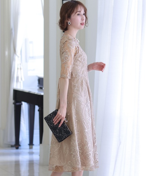 「PourVous」 「haremode」半袖ワンピース S グリーン レディース_画像9