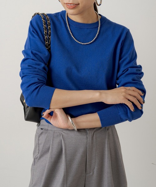 Loungedress（ラウンジドレス） 長袖ニット FREE ブルー レディース