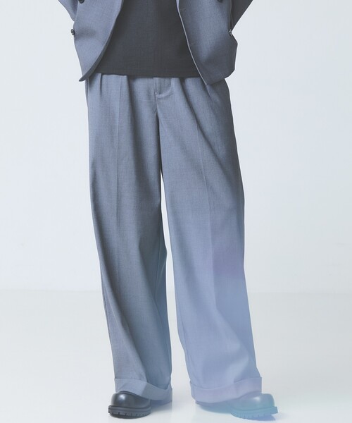 AH ABAHOUSE スラックス 2TUCK WIDE STRAIGHT SLACKS / 2タックワイド