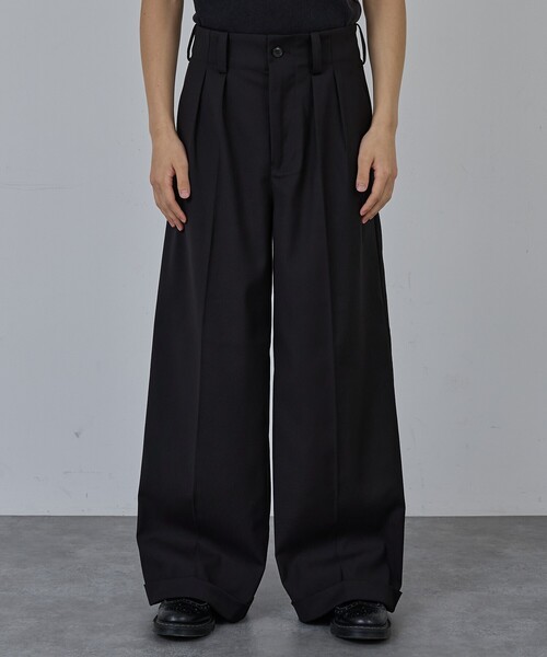 AH ABAHOUSE スラックス 2TUCK WIDE STRAIGHT SLACKS / 2タックワイド