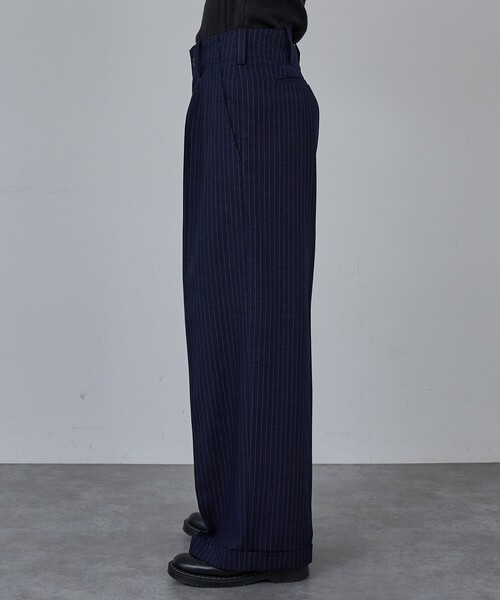 AH ABAHOUSE スラックス 2TUCK WIDE STRAIGHT SLACKS / 2タックワイド