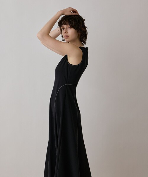 美品✨️グレースコンチネンタル ロングワンピース ノースリーブ ベージュ 36 GRACE CONTINENTAL（グレースコンチネンタル） ノースリーブワンピース