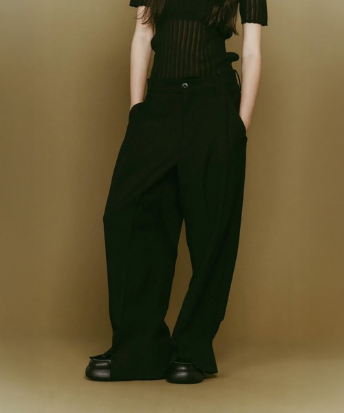Knuth Marf（クヌースマーフ） スラックス パンツ front slit pants