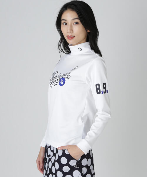 PEARLY GATES 鹿の子ダンボールゼブラ長袖ハイネックカットソー PEARLY GATES（パーリーゲイツ） tシャツ 鹿の子ダンボールゼブラ長袖