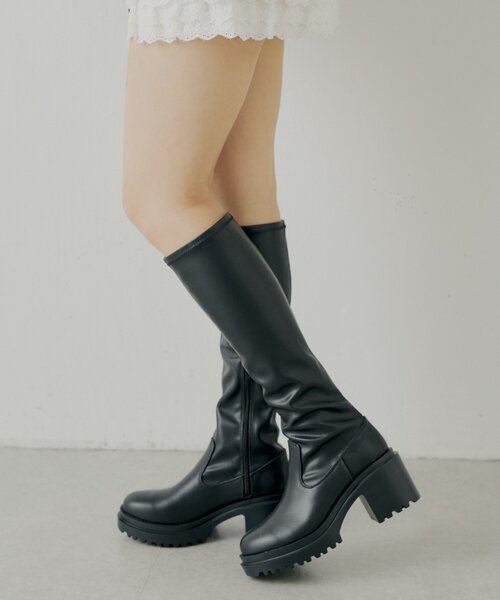 Chico（チコ） ブーツ 「REVIVAL」厚底チャンキーストレッチロング