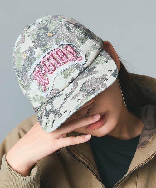 X-girl（エックスガール） キャップ 帽子 STUDDED LOGO PATCH 6PANEL