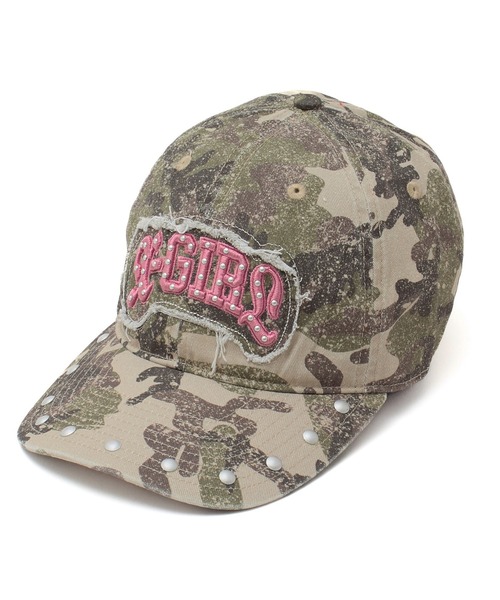 X-girl（エックスガール） キャップ 帽子 STUDDED LOGO PATCH 6PANEL
