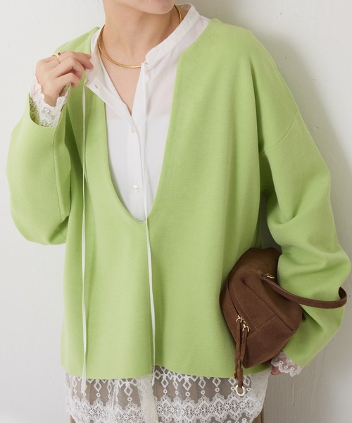 Collage Gallardagalante アルパカ混Vネックニット WEB限定王道アイテム】アルパカタッチ深Vニット - COLLAGE