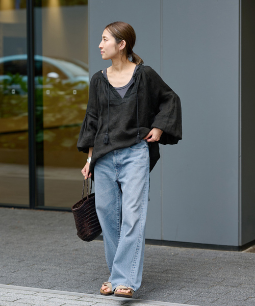 新品タグ付き★フレームワーク　カーブデニムパンツ　38 FRAMeWORK（フレームワーク） デニムパンツ 38 ブルー レディース