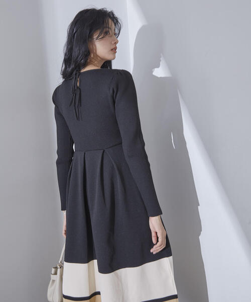 「PROPORTION BODY DRESSING」 長袖ワンピース MEDIUM ネイビー レディース_画像4