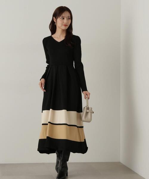 「PROPORTION BODY DRESSING」 長袖ワンピース MEDIUM ネイビー レディース_画像5