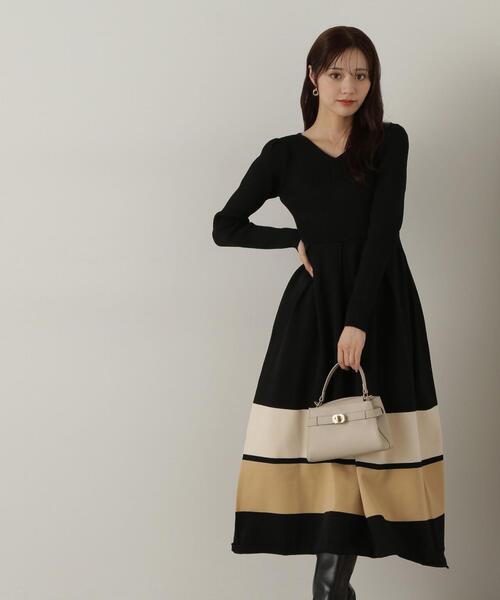 「PROPORTION BODY DRESSING」 長袖ワンピース MEDIUM ネイビー レディース_画像6