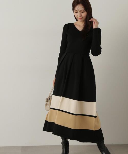 「PROPORTION BODY DRESSING」 長袖ワンピース MEDIUM ネイビー レディース_画像7