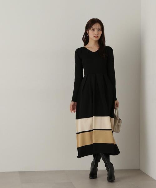 「PROPORTION BODY DRESSING」 長袖ワンピース MEDIUM ネイビー レディース_画像8
