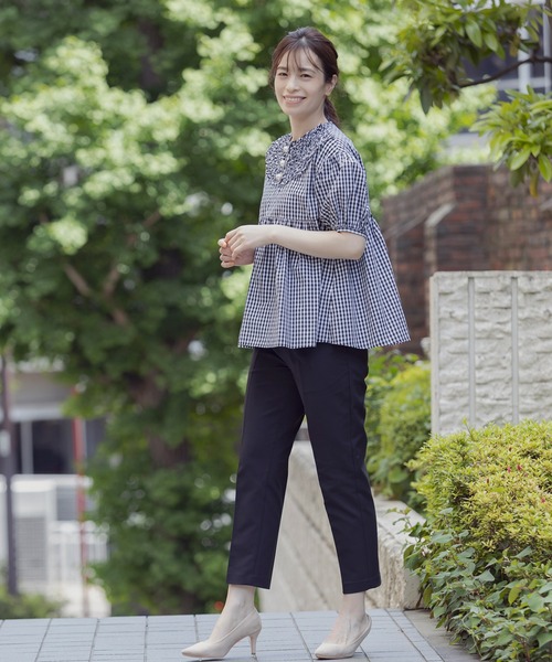 「Sono」 半袖ブラウス 1 ネイビー レディース_画像5