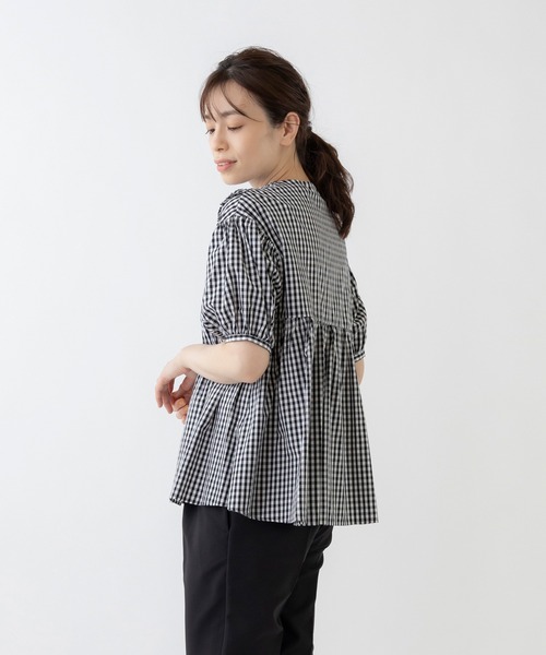 「Sono」 半袖ブラウス 1 ネイビー レディース_画像8