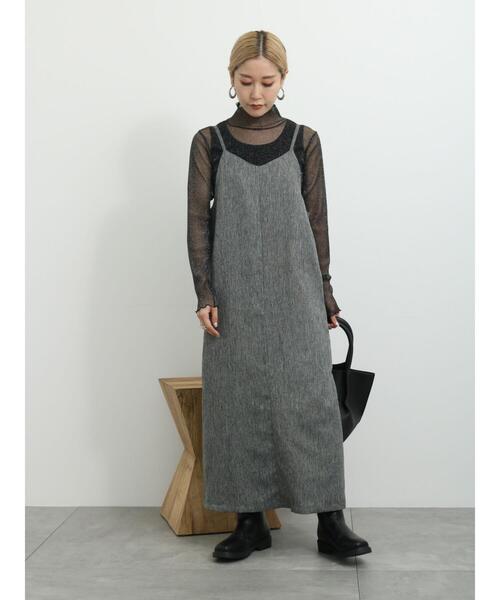 「Samansa Mos2 blue」 キャミソールワンピース F グレー レディース_画像3