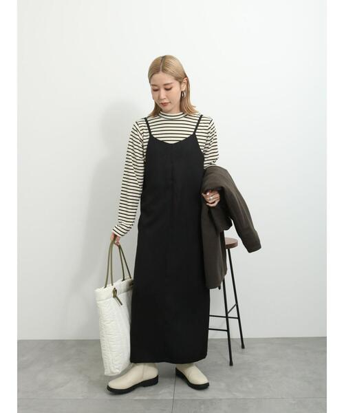 「Samansa Mos2 blue」 キャミソールワンピース F グレー レディース_画像8