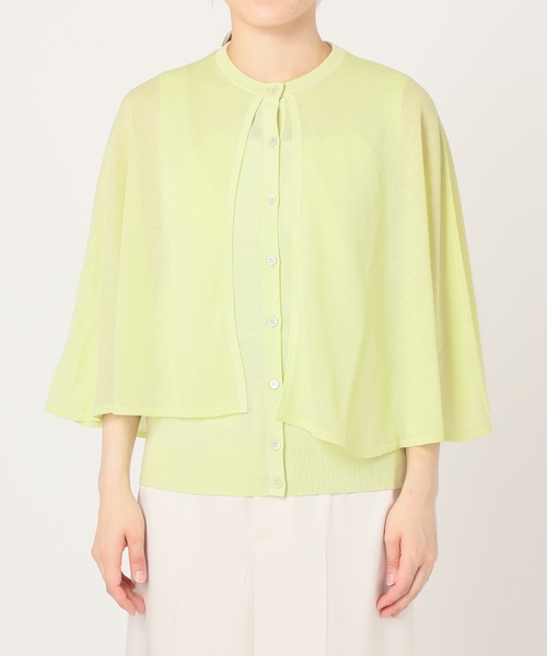 NOBLE（ノーブル） 7分袖ニットカーディガン FREE ネイビー レディース