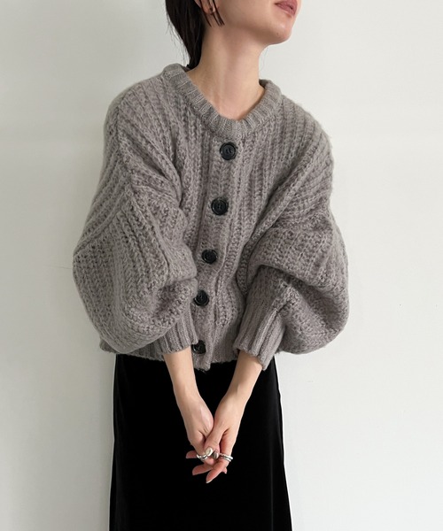 select MOCA by son」 ニットカーディガン FREE ブラック レディース