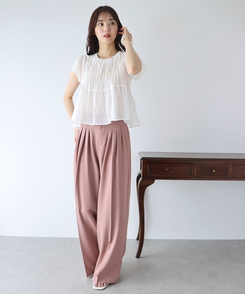 「BLUEEAST」 半袖ブラウス MEDIUM ベージュ レディース_画像8