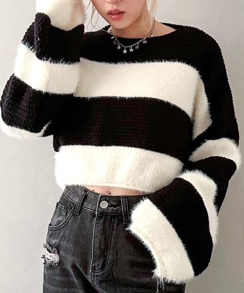 「SpRay」 長袖ニット FREE ブラック レディース_画像3