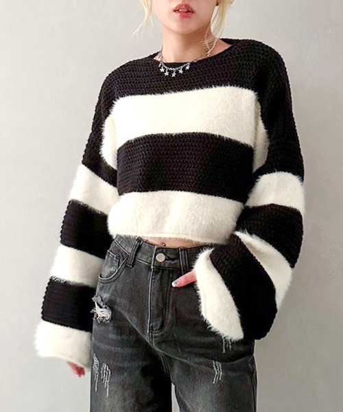 「SpRay」 長袖ニット FREE ブラック レディース_画像5