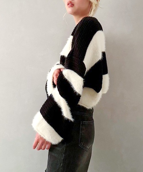 「SpRay」 長袖ニット FREE ブラック レディース_画像7