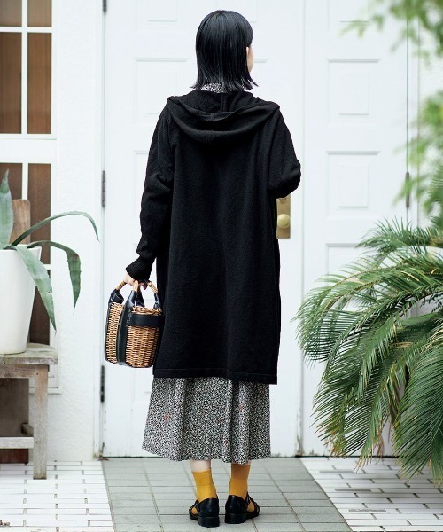 「Sunny clouds」 ニットカーディガン 3L ブラック レディース_画像2