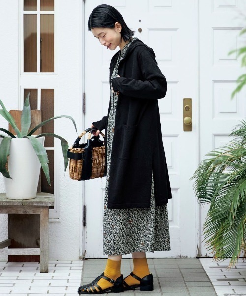 「Sunny clouds」 ニットカーディガン 3L ブラック レディース_画像3