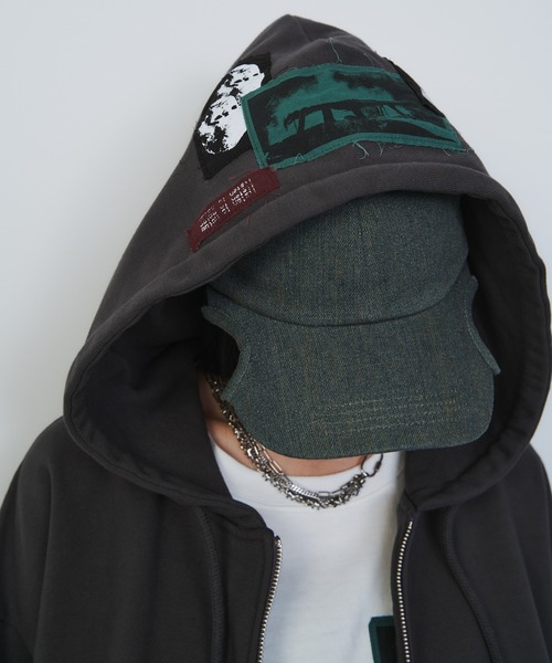 「AIVER」 ジップアップパーカー LARGE ブラック メンズ_画像3