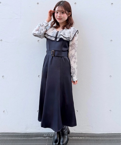 NOMAE（ノーマエ） ワンピース パイピングフリルカラーワンピース