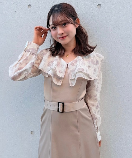NOMAE（ノーマエ） ワンピース パイピングフリルカラーワンピース