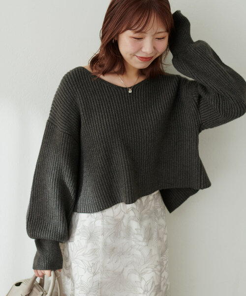 「natural couture」 ニットワンピース SMALL ライトベージュ レディース_画像6