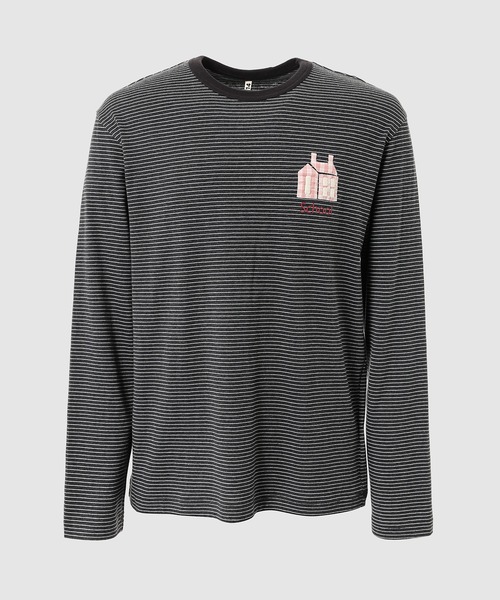 KHOKI（コッキ） tシャツ Hand-Embroidered Stripe Long Sleeve T