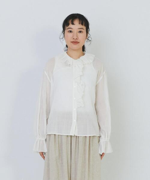 conges payes ADIEU TRISTESSE  ガーゼフリルシャツ conges payes ADIEU TRISTESSE（コンジェペイエアデュートリステス