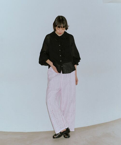 conges payes ADIEU TRISTESSE  ガーゼフリルシャツ conges payes ADIEU TRISTESSE（コンジェペイエアデュートリステス