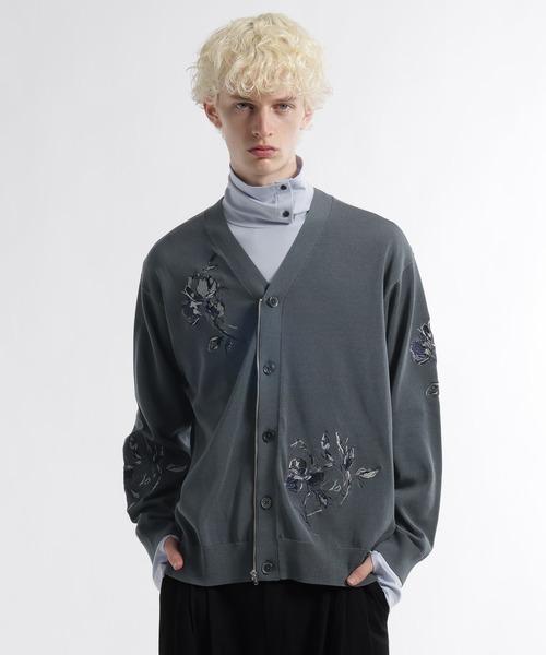 HARE ニットカーディガン TOROMIシシュウシャツ セット HARE（ハレ） カーディガン Flowerシシュウカーディガン(HARE) メンズ