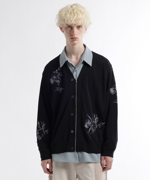 HARE ニットカーディガン TOROMIシシュウシャツ セット HARE（ハレ） カーディガン Flowerシシュウカーディガン(HARE) メンズ