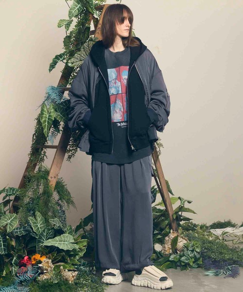 「MAISON SPECIAL」 ジップアップパーカー 1 グレー メンズの画像