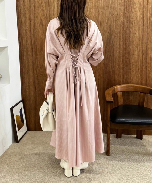 「one after another NICE CLAUP」 シャツワンピース MEDIUM モカ レディース_画像9