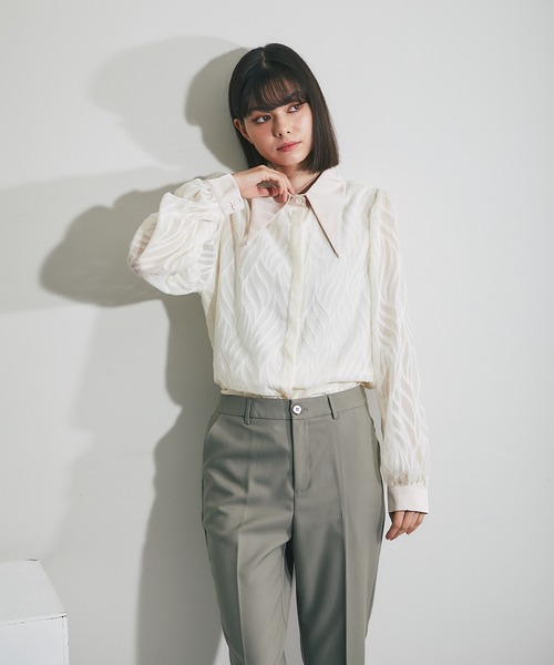 「SMILE ORCHID」 長袖シャツ M アイボリー レディース_画像5